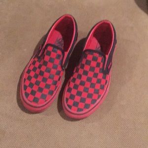 kids Red and black checkered vans